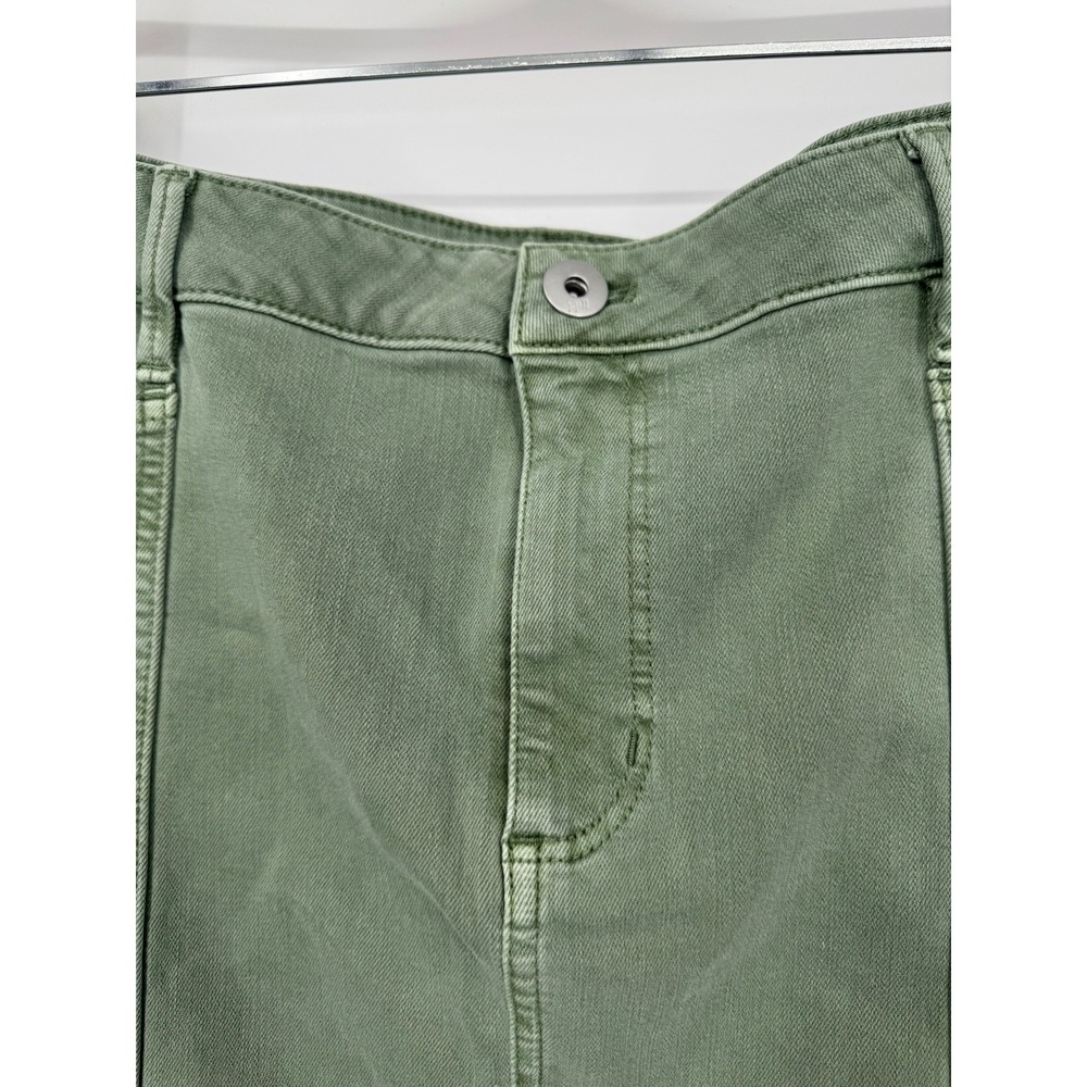 NWT J.Jill Denim Utility Skirt Women's 12 Light Willow Zip-Fly Mid Rise Pockets - Picture 8 of 14